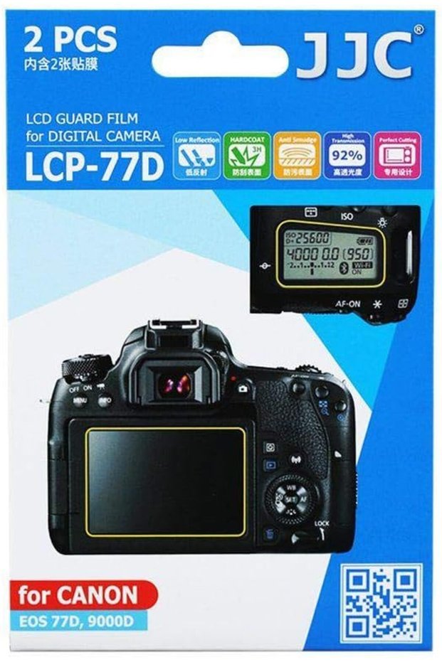 واقي شاشة LCD طراز LCP-77D لكاميرا كانون EOS 77D و9000D (مجموعتان)