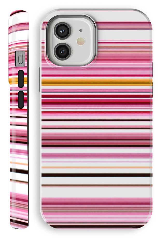 iPhone 11 Pink Lines Double Layer Full Covering Printing Glossy Protect Phone Case