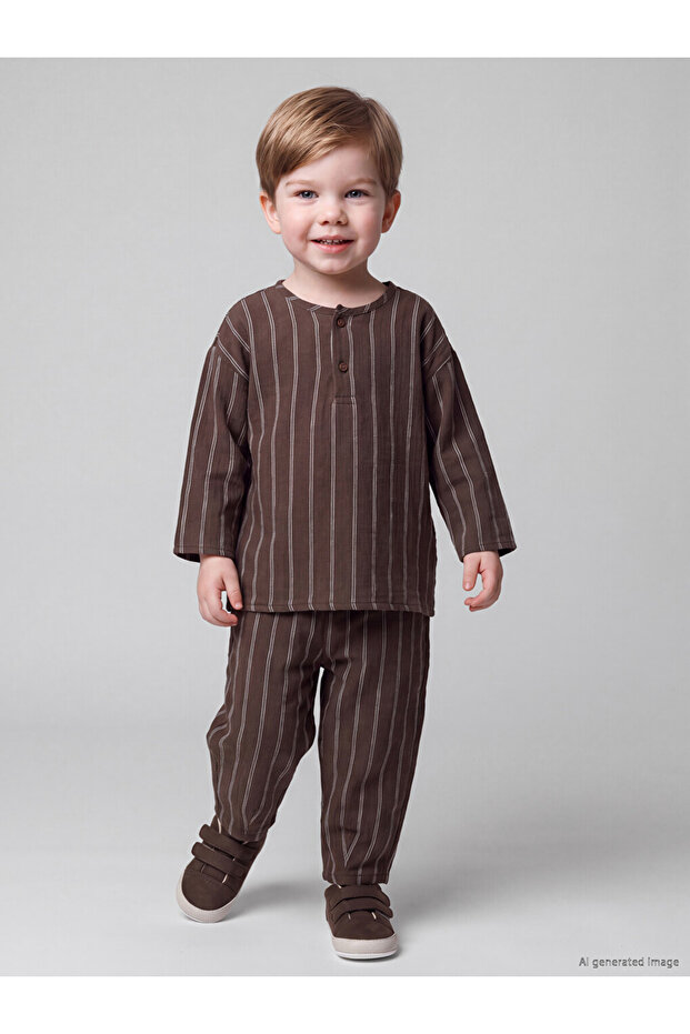 Esvab • Modern & Distinctive Striped Baby Boy T-Shirt and Pants