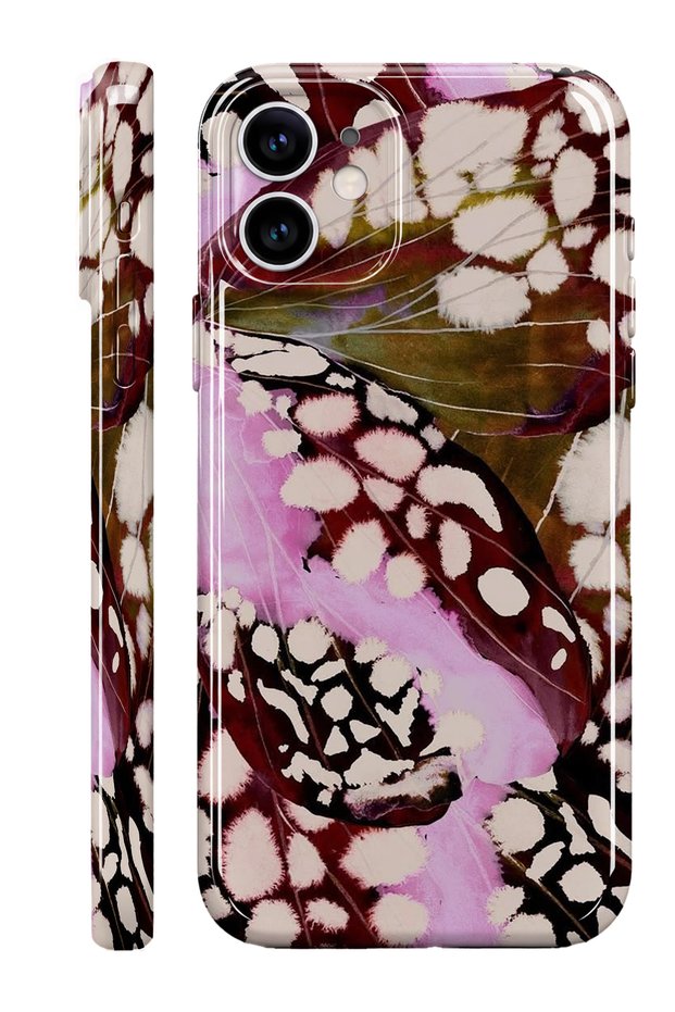 Iphone 12 papillon protect slim glossy full cover printing phone case with camera protection