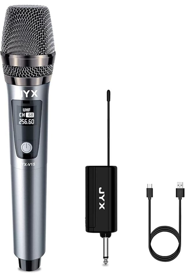 ميكروفون لاسلكي UHF مع جهاز استقبال MIC مقاس 6.35 مم. ميكروفون ديناميكي محمول من فيفين للكاراوكي