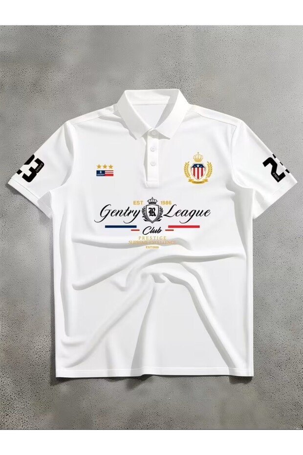 Gentry League Club Prestige Printed Polo Collar Regular Fit Printed Men's T-Shirt