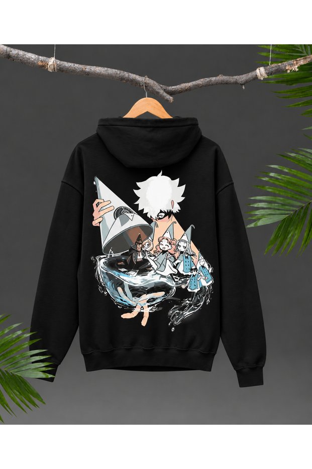 Qifrey Witch Hat Atelier Anime Printed Oversize Hooded Sweatshirt