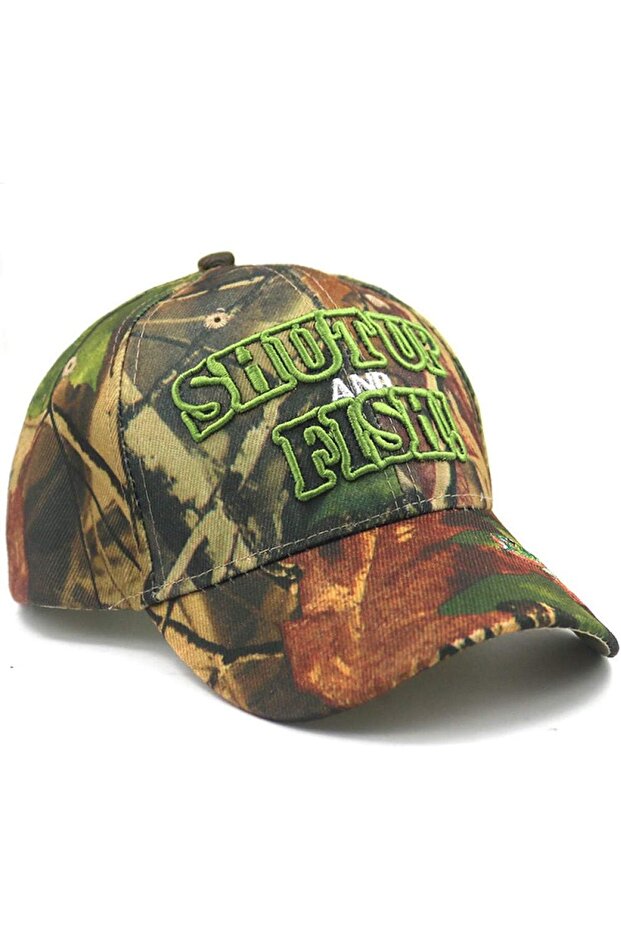 Camouflage Baseball Cap 3D Embroidery Shut Up Fish Camouflage Hats Unisex Snapback Hat Travel Caps