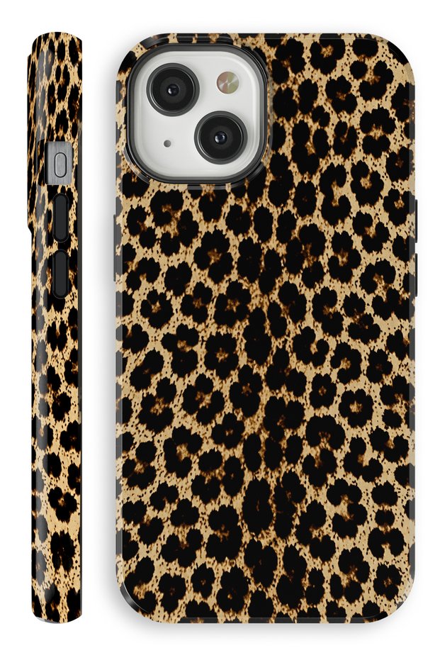 (Magsafe) iPhone 15 Plus Golden Leopard Double Layer Shiny Protect Phone Case