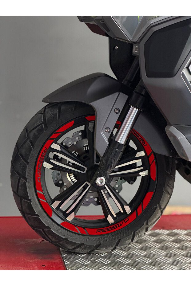 Wheel Rim Stripe Sticker Set for Mondial Ressivo Scooter (12 Pieces Front Rear Enough)