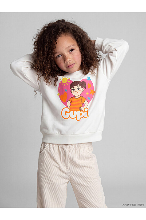 Esvab • Modern & Distinctive Gupi Printed Thick Sweatshirt for Girls