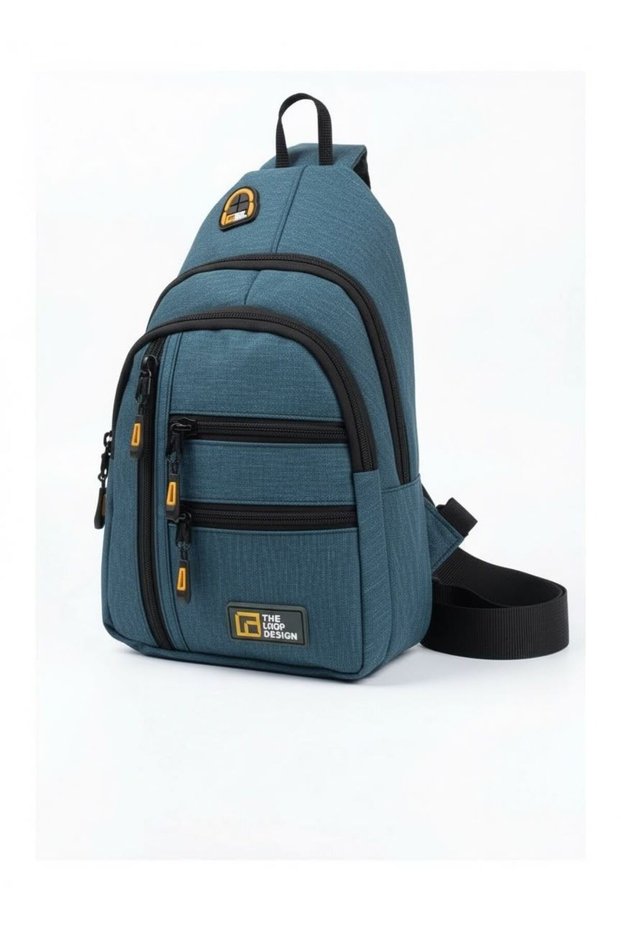 Avm Unisex Multi-Compartment Crossbody Adjustable Strap Chest Shoulder Bag Petrol Blue