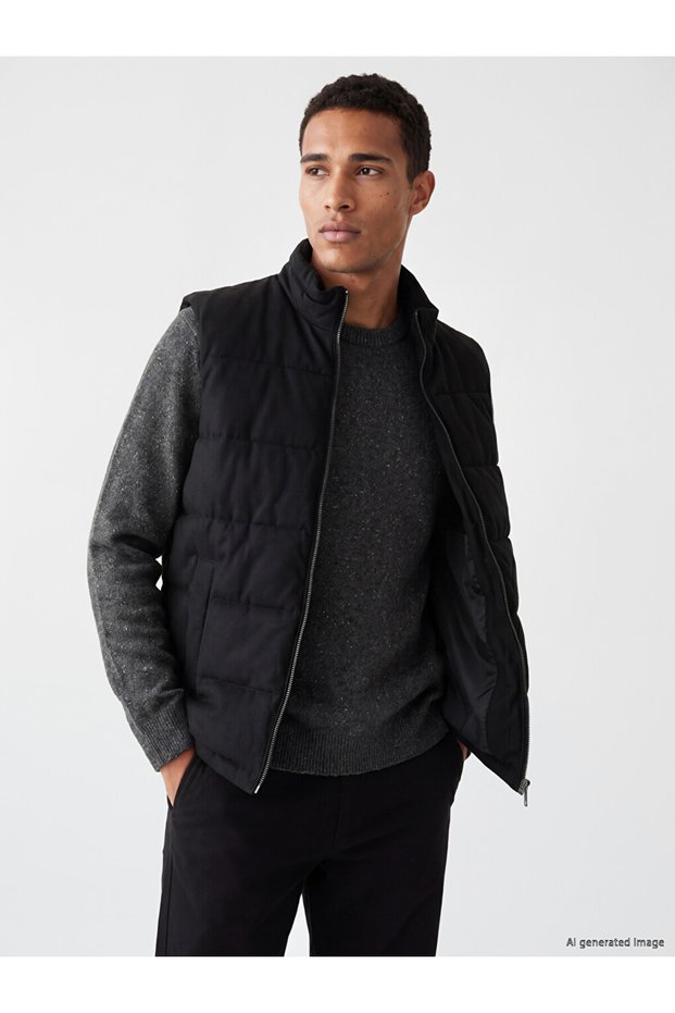 I Dar Slim Fit Stand Collar Men's Puffer Vest from Freezen Store
