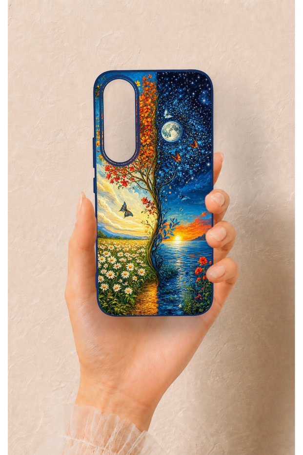 Vivo V70 Fe 5g Compatible Silicone Case with Sky and Earth Pattern
