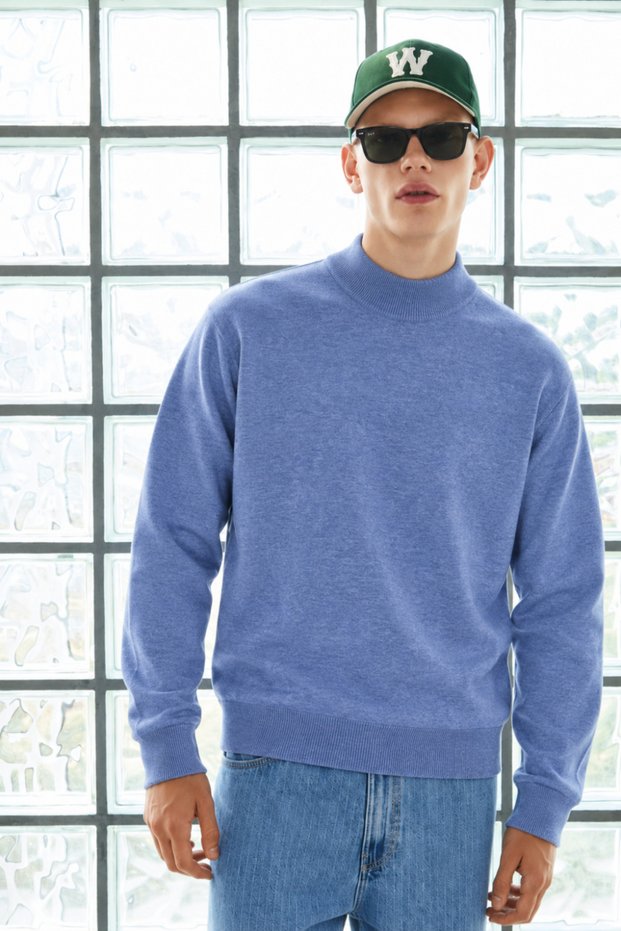 Men's Half Turtleneck Lilac Basic Sweater