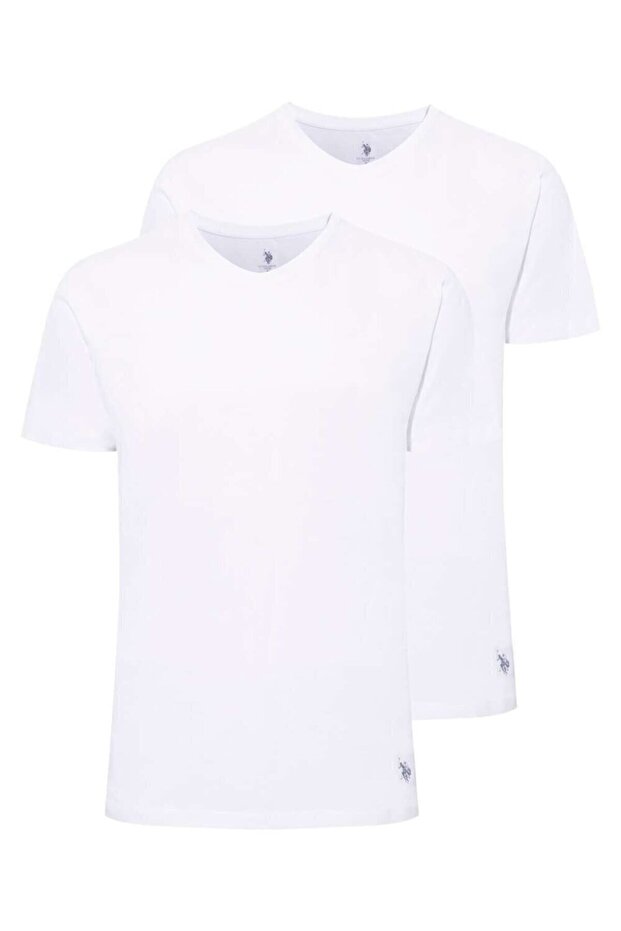 2-Pack Crew Neck Short Sleeve Solid Color Undershirt
