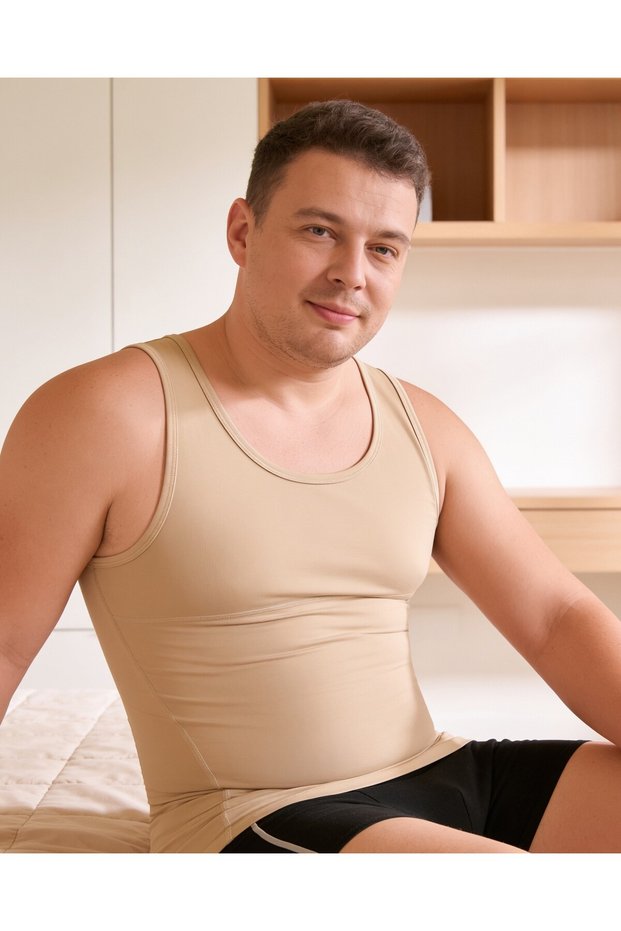 Men's Black Corset Tank Top