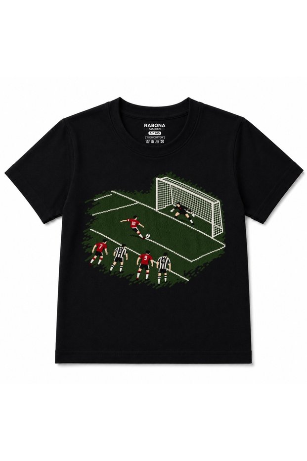 Final Shot Penalty Football Action Graphic Kids T-Shirt