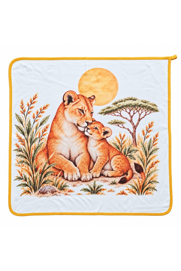 Panel Patterned Baby Blanket Double Layer Interlock 100% Cotton 85X85 cm