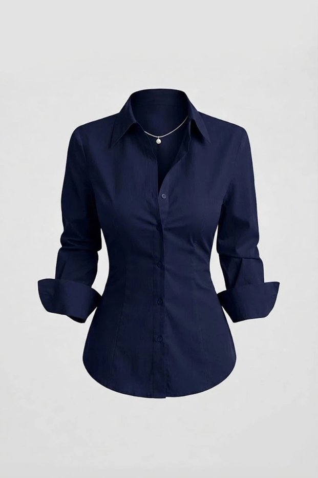 Style Slim Fit Corseted Back Lace-Up Long Sleeve Shirt