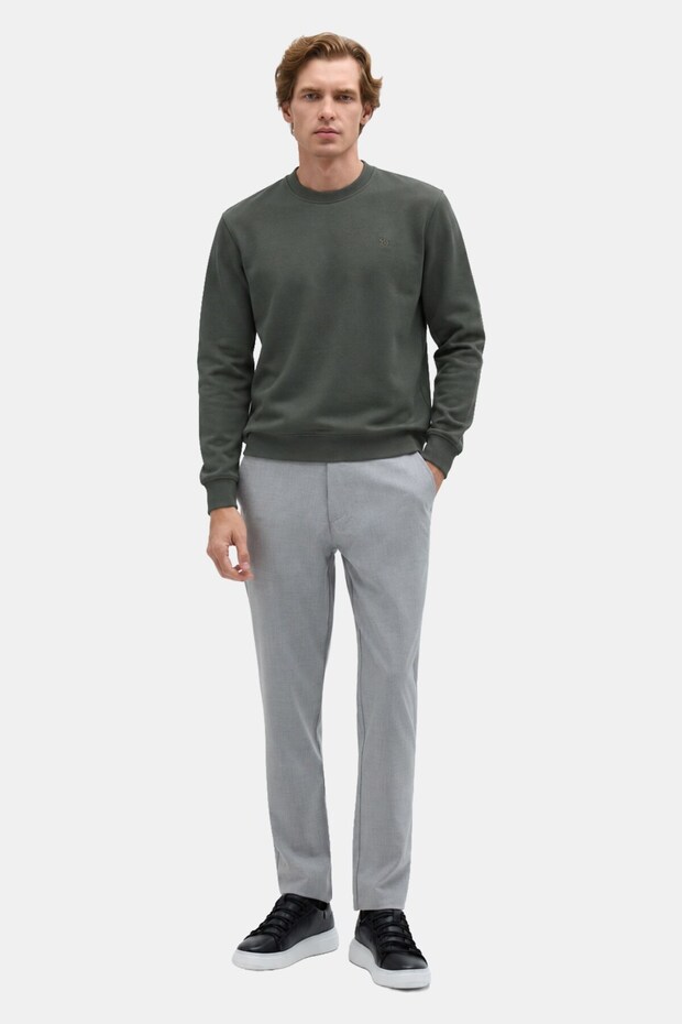 Haki Basic Erkek Sweatshirt