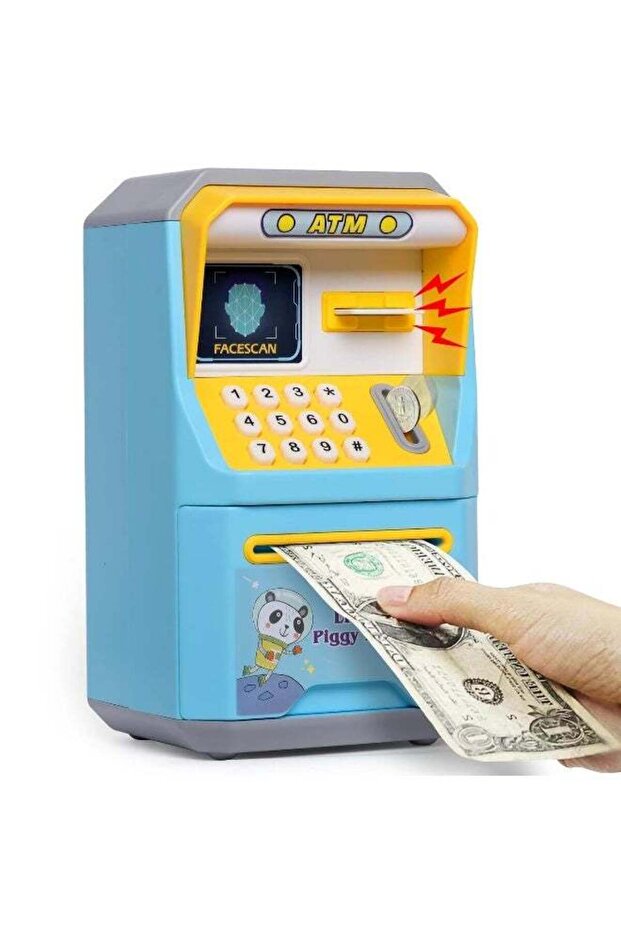 Electronic Money Bank for Kids, with Password Fingerprint Lock, Auto-Rolling Cash Deposit, Large Ca