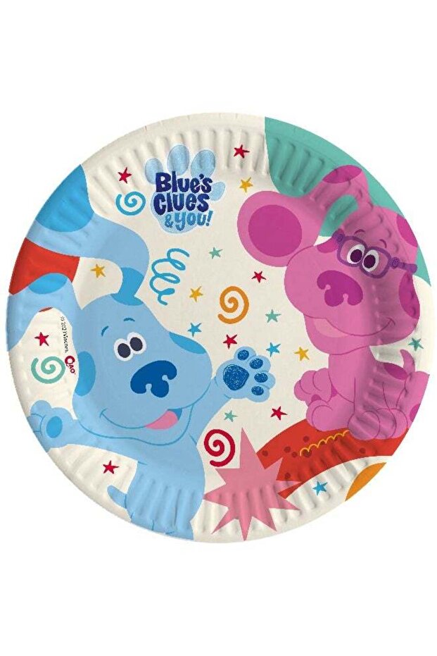Ciao Blue’s Clues & You! Compostable Paper Plates – 23 cm Party Plates (Pack of 8) for Kids’ Birthd