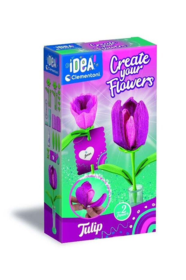 Clementoni Idea Create Your Flower - Tulip | Do it Yourself | DIY Craft Kit | Educational & Learnin