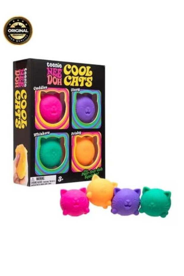 Teenie Cool Cat 4-Pack Mochi Squishy Toy