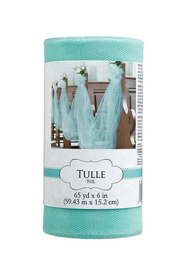 Robins Egg Tulle Spool 65yard for Wedding Decorations Party Supplies 65yard
