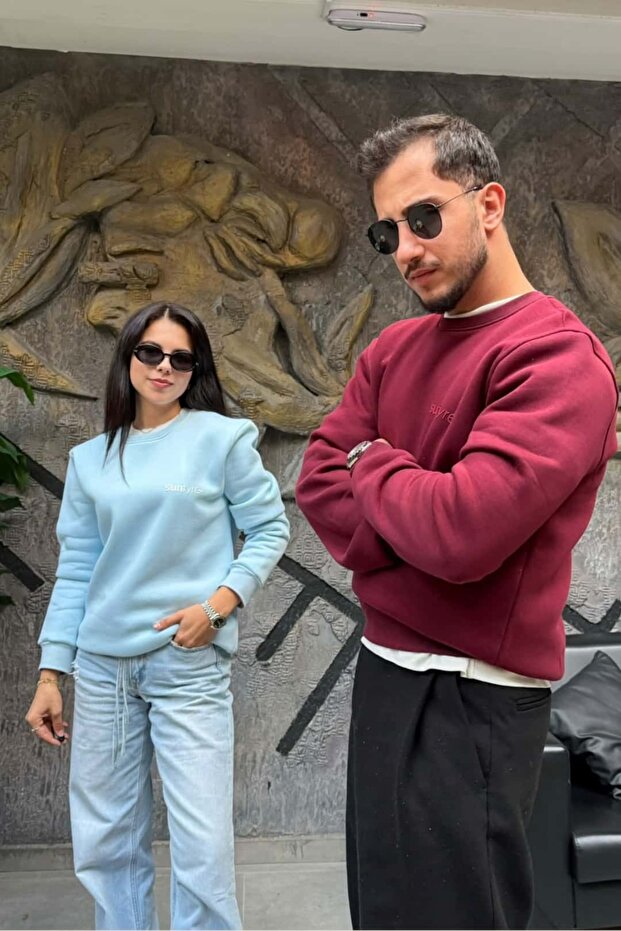 Crew Neck 3 Thread Raster Long Sleeve Regular Fit Sweatshirt Sun472