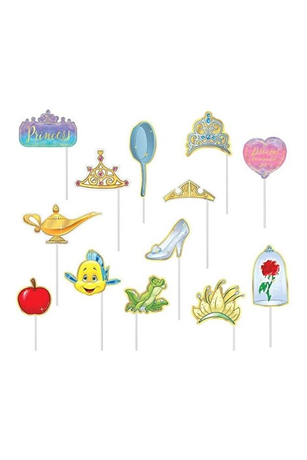 13-Piece Disney Princess Once Upon A Time Paper Photo Prop Kit
