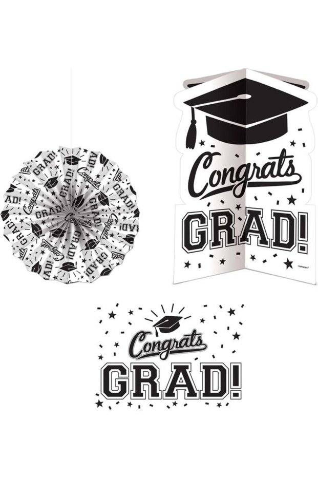 Congrats Grad White Room Decorating Kit Graduation Party Supplies