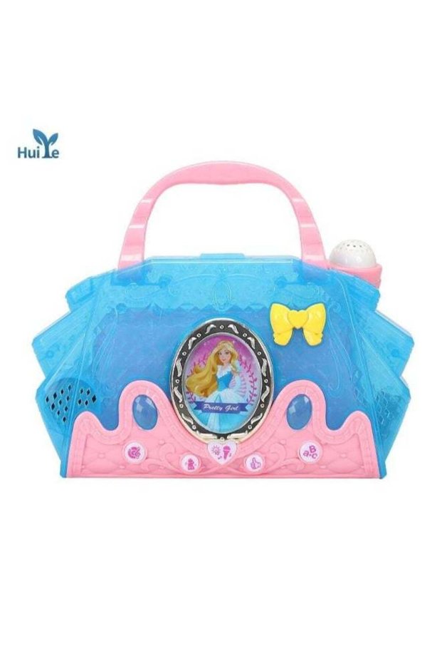 Princess Portable Kids Karaoke Machine Boombox with Real Working Wired Microphone - Built-in Music