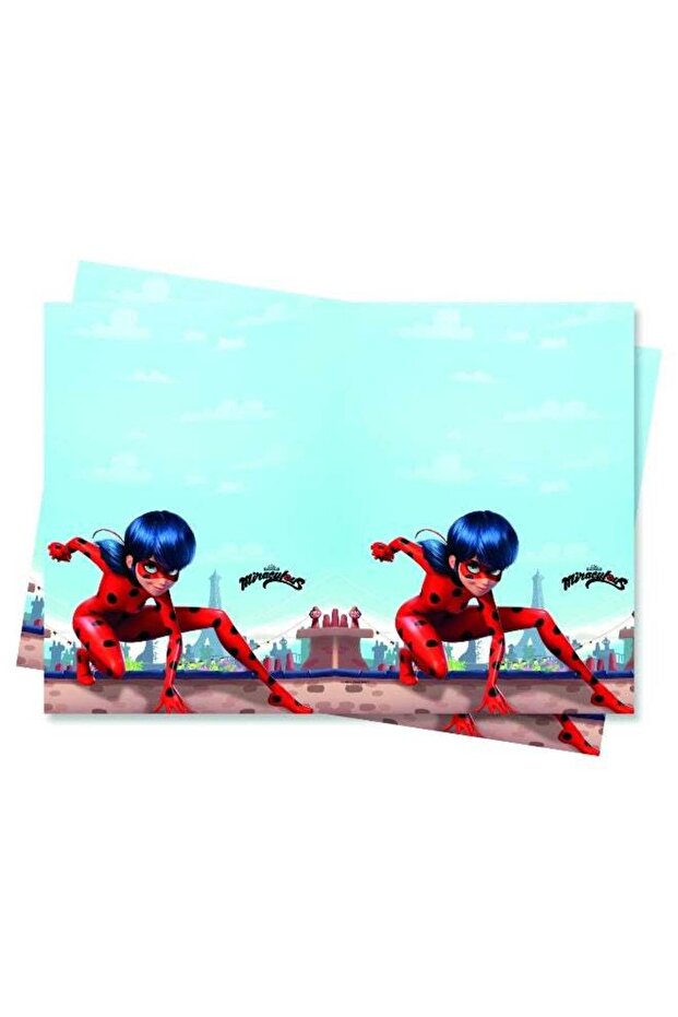 Ciao Miraculous Ladybug Plastic Tablecloth 120x180 cm – Vibrant Ladybug Party Table Cover for Kids