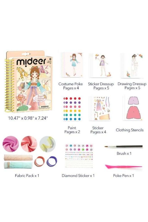 Poke-in Dress-Up Set Royal Vintage Attire – DIY Princess Dress Design Kit for Kids Age 3+, Creative