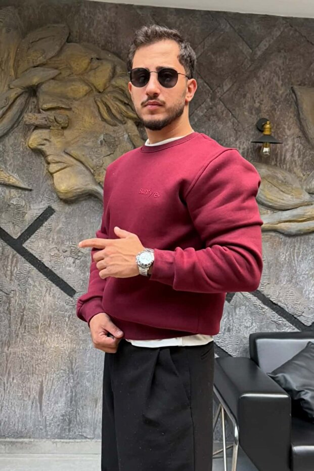 Crew Neck 3 Thread Raster Long Sleeve Regular Fit Sweatshirt Sun472