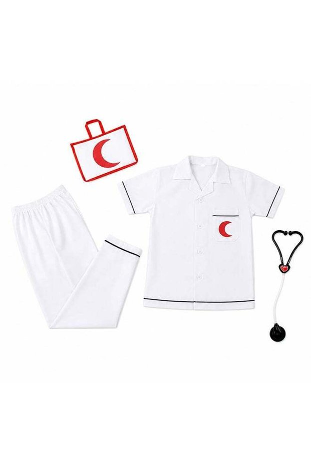 Kids Doctor Costume Set with Stethoscope and Medical Bag – Role Play Fancy Dress Outfit for Boys of