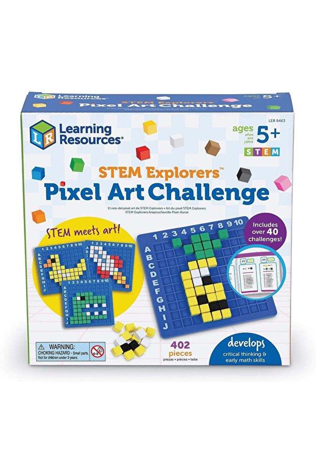 Learning Resources STEM Explorers Pixel Art Challenge - 402-Piece Educational Toy for Ages 5+