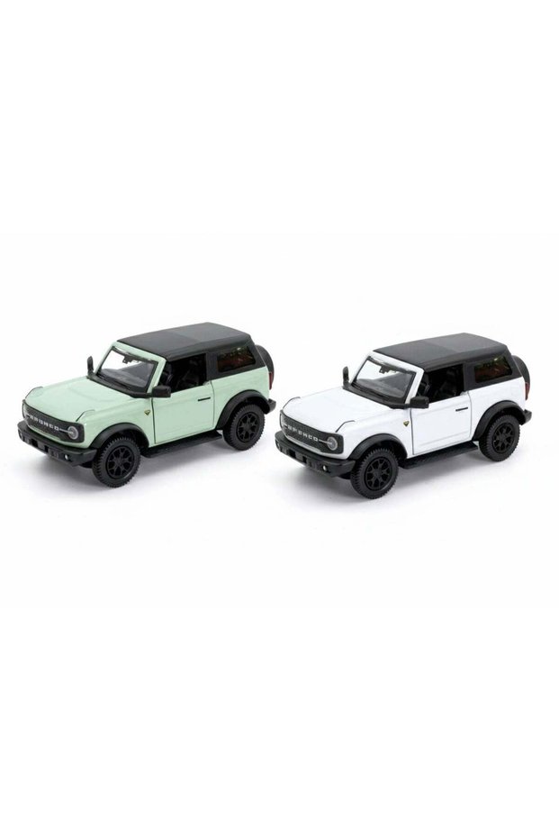 D-Power 1:36 Diecast Ford Bronco Badlands 2023, Assorted Colors Green / White – Soft Top, Pull Ba