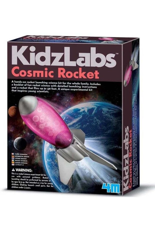 4M Kidz Labs Science Museum Cosmic Rocket, Science and Activity Kit to Build and Launch a Rocket, I