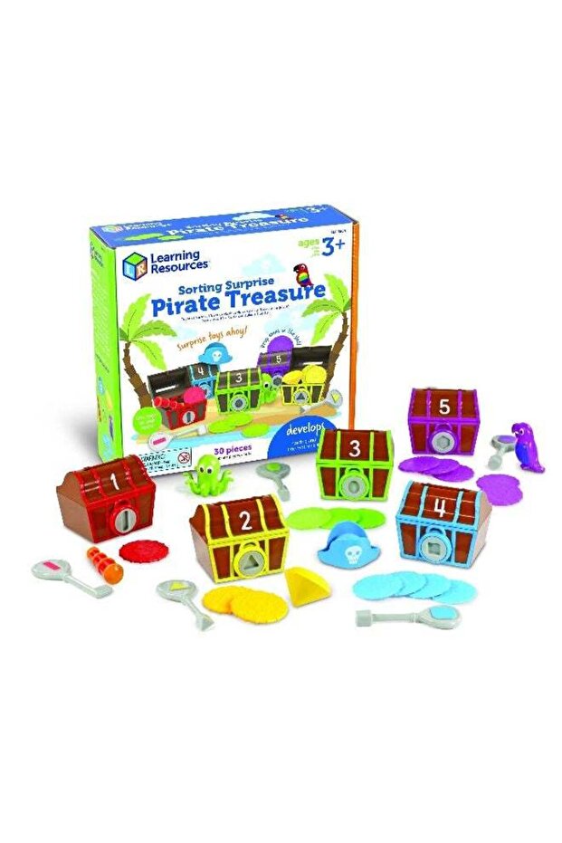 Sorting Surprise Pirate Treasure (30-Piece Set, Lock & Key, Ages 3+)