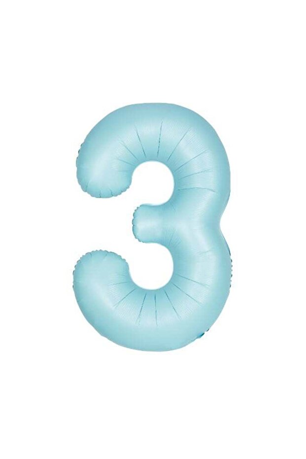 34" Matte Blue 3 Foil Balloon