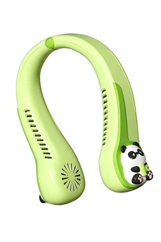 Wearable Neck Fan, Green Bladeless Portable Fan, Hands-Free Cooling for Kids & Adults