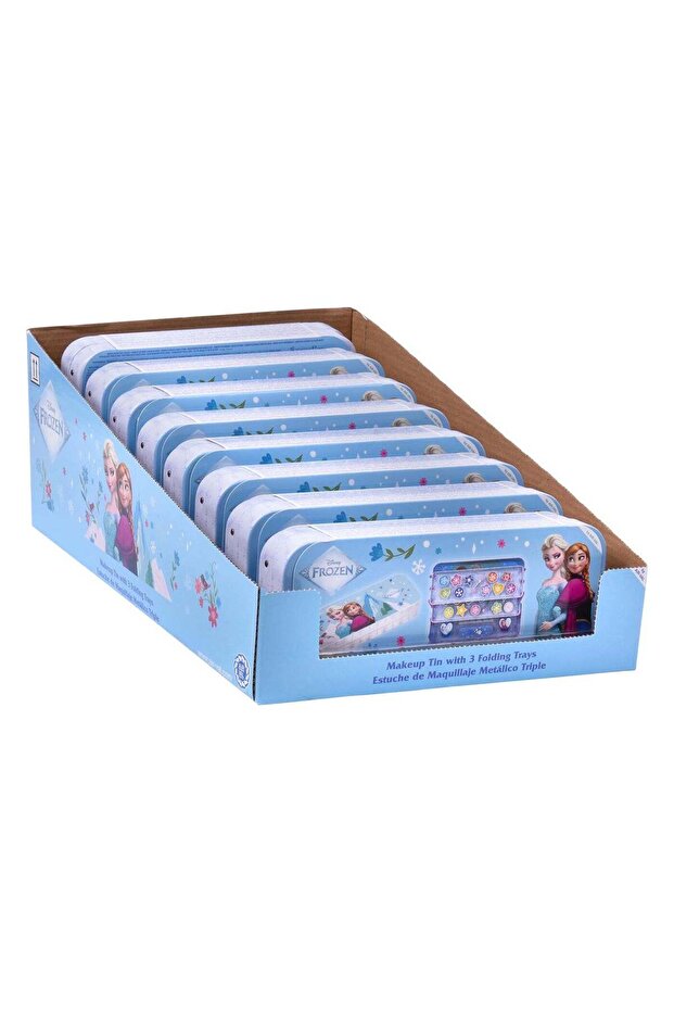 Air-Val Disney Frozen Makeup Tin With 3 Folding Trays (Blue)