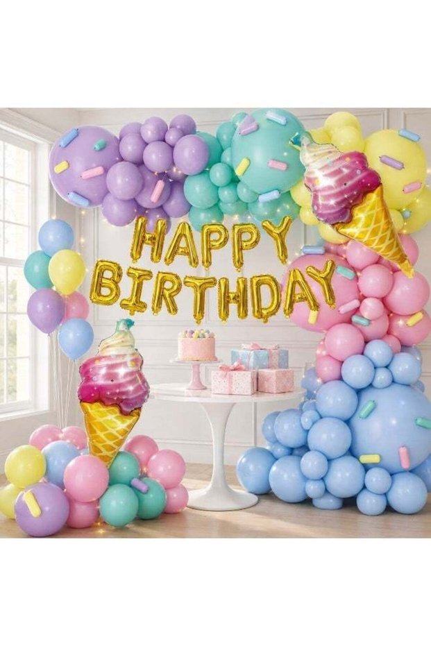 Happy Birthday Balloons Decoration Set, Premium Thick Latex & Metallic Balloons for Birthday Party,