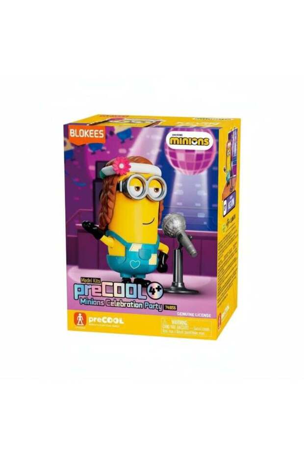 Blokees Minions Celebration Party | Veron with Microphone | Collectible Model Kit Toy Figure
