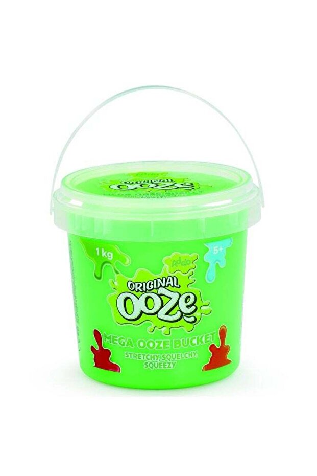 Ooze Mega Bucket Green Slime, 1kg | Kids Slime | Soft & Stretchy | Creative Fun Ideas | Develops Se