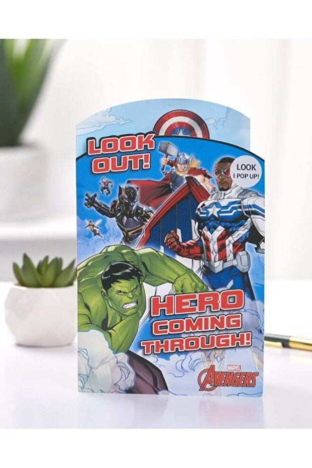 UK Greetings Marvel The Avengers Look Out! Hero Coming Through Pop-up Birthday Card