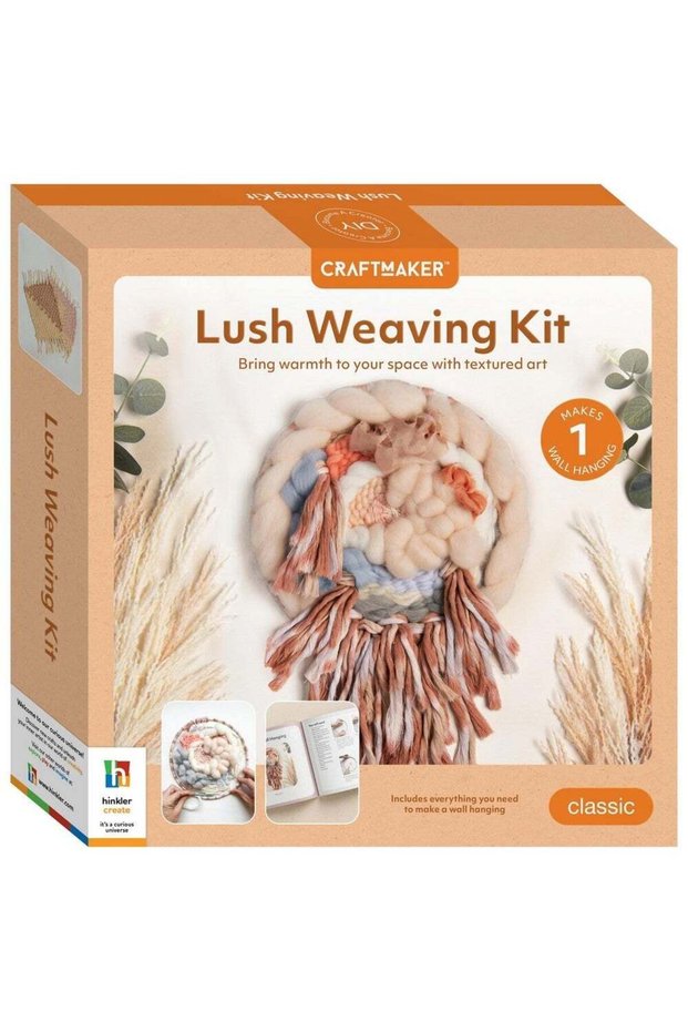 Hinkler Craft Maker Lush Weaving Kit - DIY Weaving Set includes a plastic hoop, cotton multi-colore