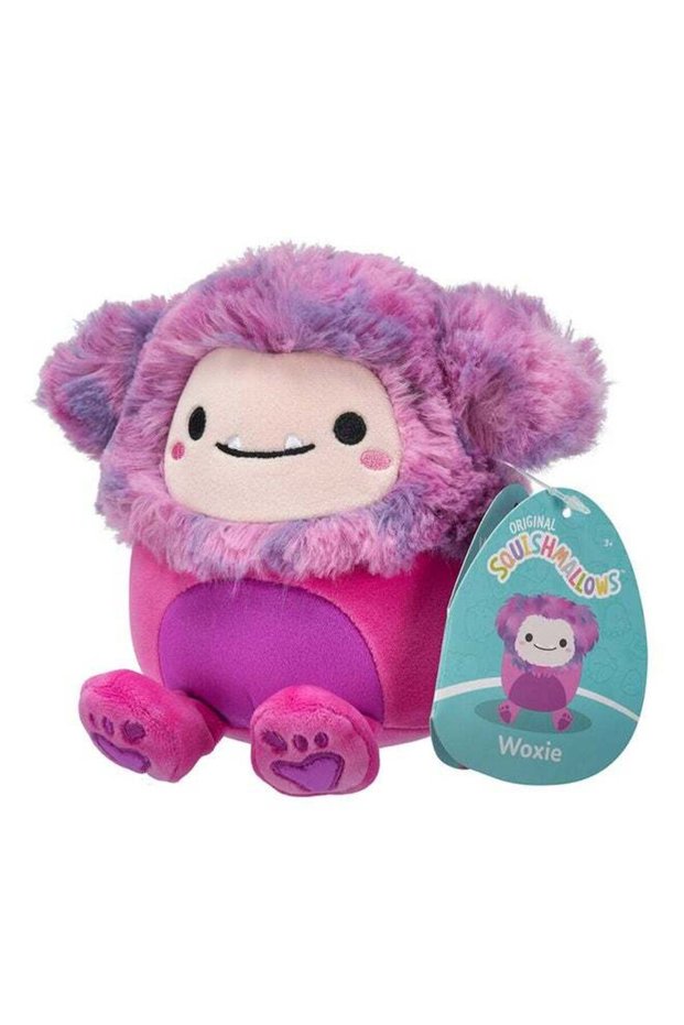 Little Plush 5 inch Woxie Magenta Bigfoot with Multicolored Hair Officially Licensed Kellytoy Plush