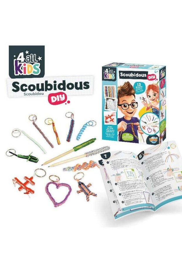4 All Kids Scobidou Kit – Craft Kit | 55 assorted scoubidou strings in colourful, metallic, transpa