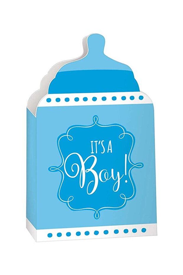 Baby Shower Blue Bottle Paper Containers 24pcs