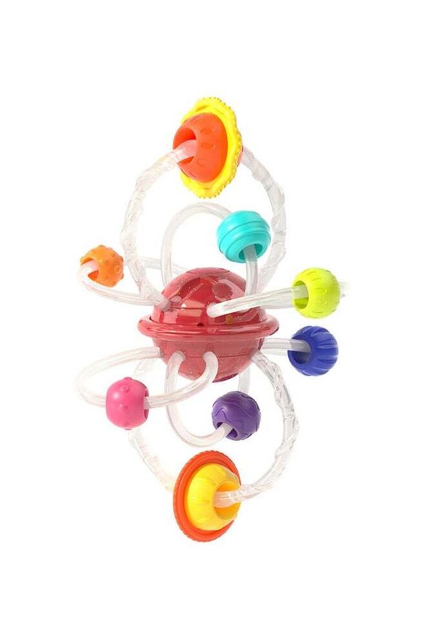 Hola Planet Hand Catching Ball Teether for Babies 6+ Months | Multi-Sensory Infant Grasping Toy wit